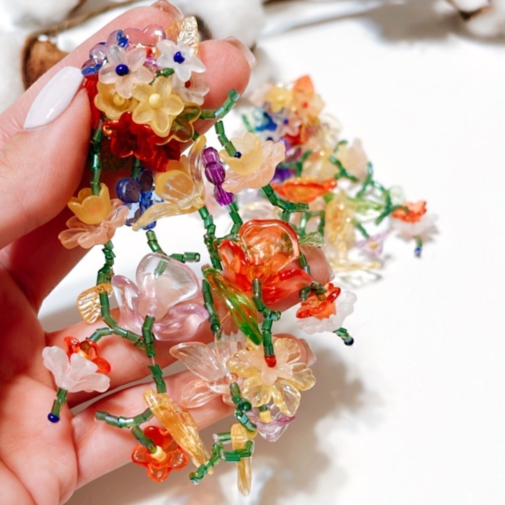 Zara multicolor flower drop earrings N318 - Picture 5 of 5